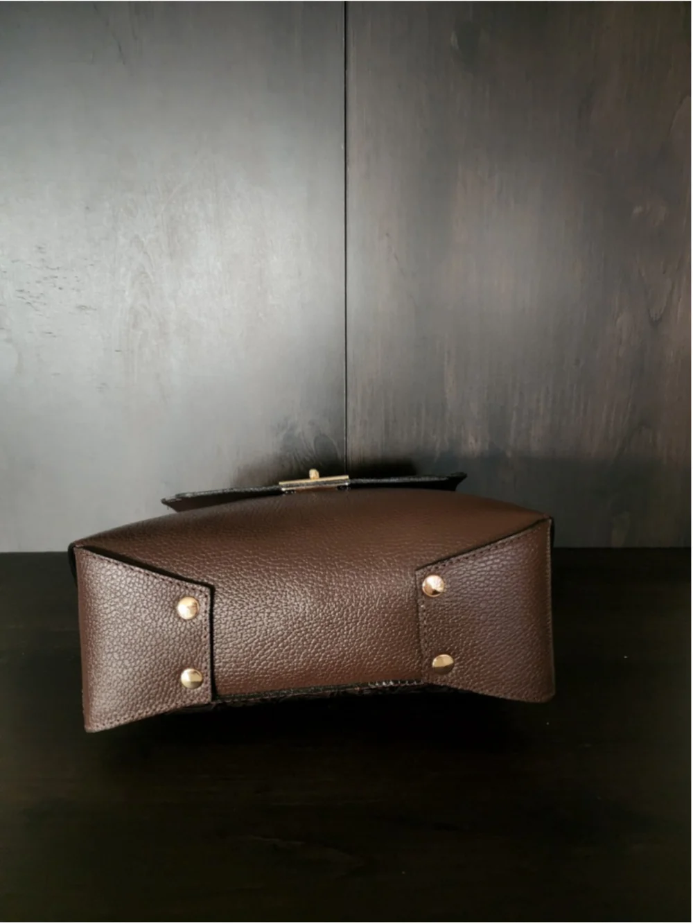 Chocolate Brown Floral Studded Embossed Artisan LEATHER Purse Handbag Crossbody